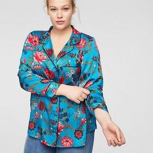 Loft Plus Wildflower Satin Top